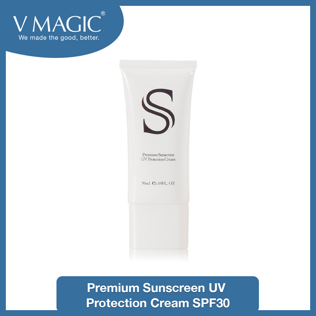 Wear Premium Sunscreen UV Protection Cream SPF30 daily and apply it often to prevent skin damage.