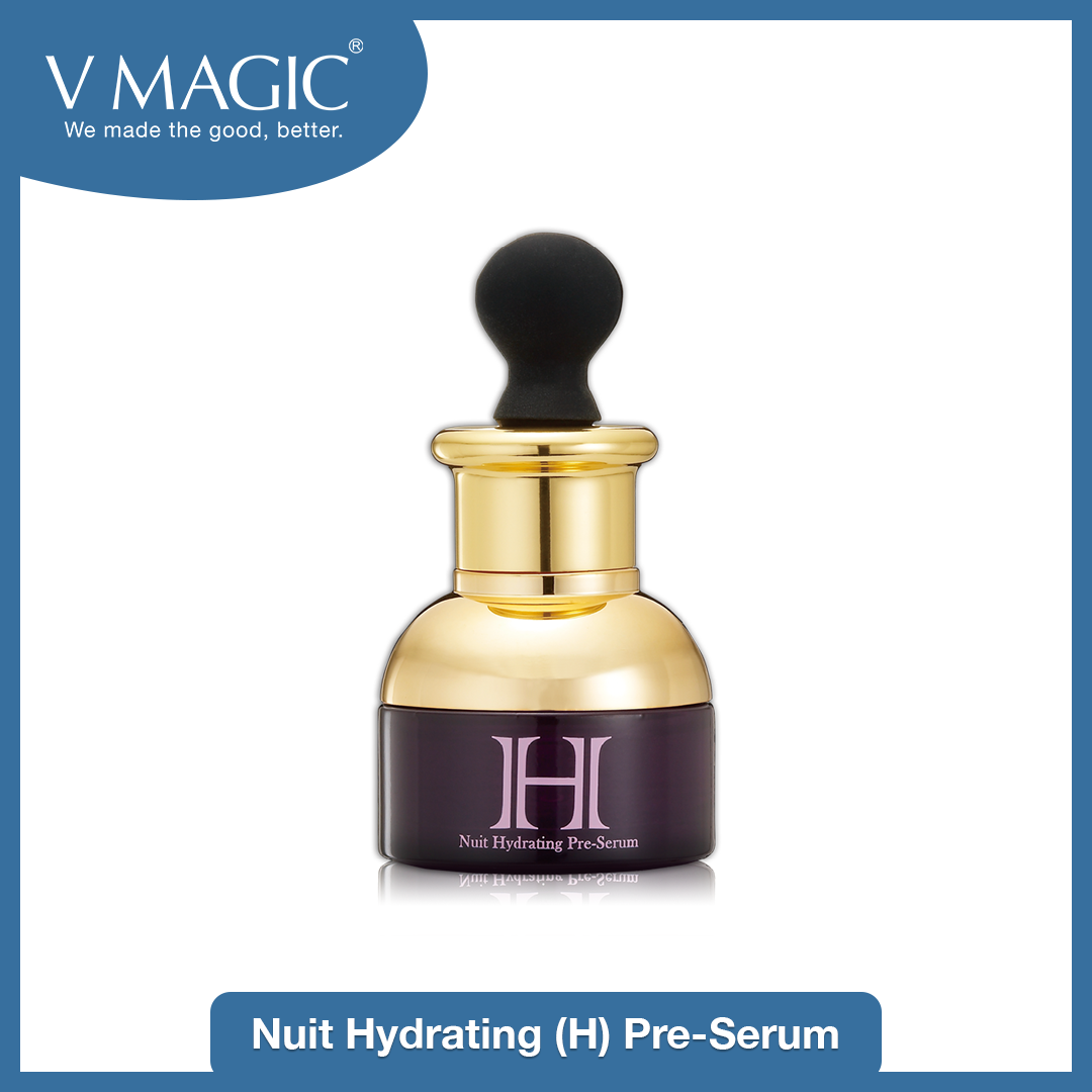 Nuit Hydrating (H) Pre Serum penetrates and hydrates the skin on the inside, making H serum the answer to your parched, dry skin.