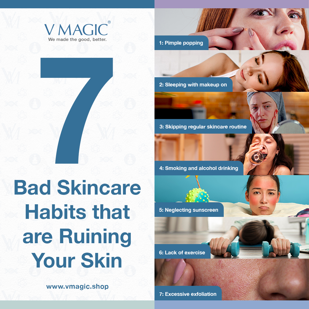 Seven bad skincare habits that are ruining your skin. Know and learn to achieve youthful skin.