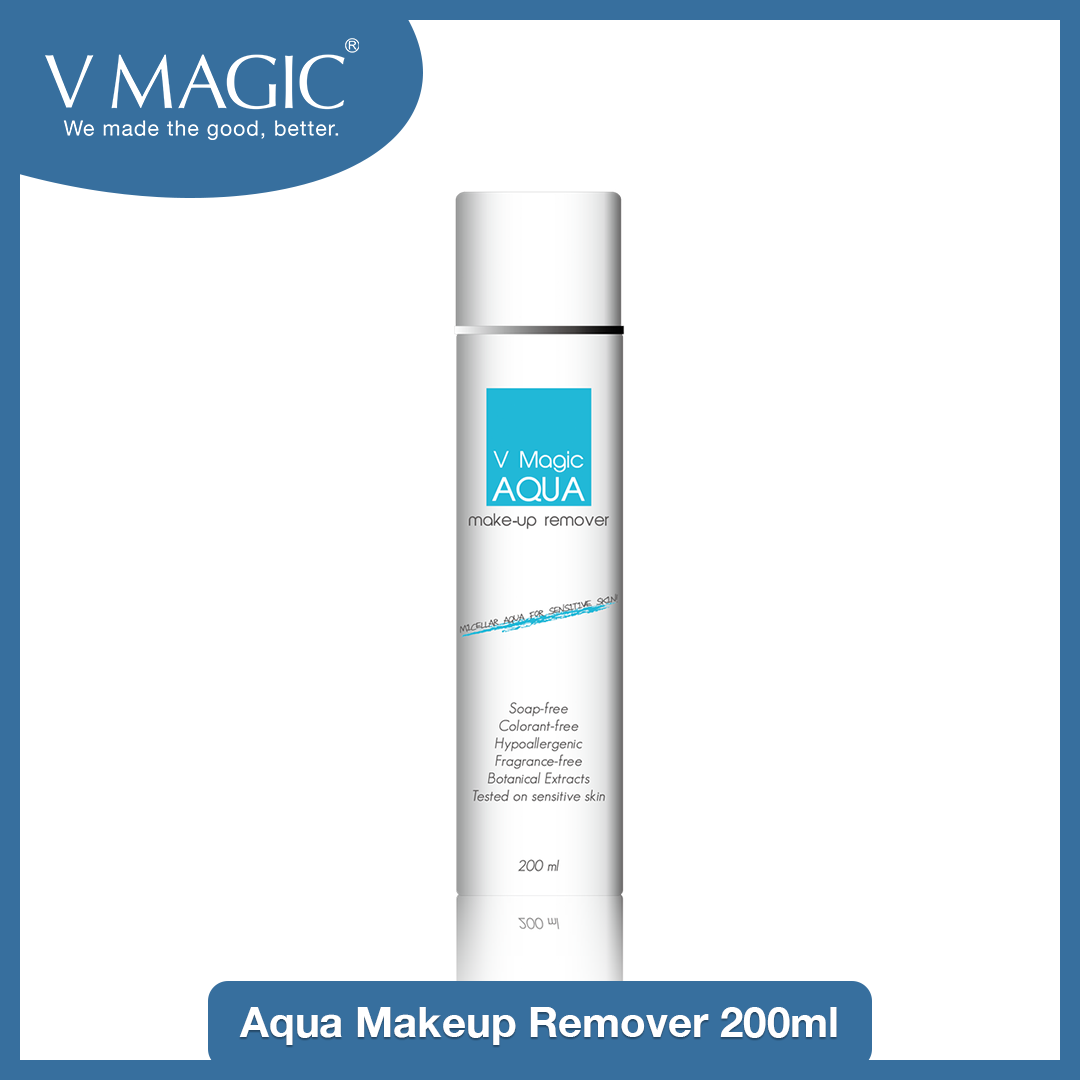 Aqua Makeup Remover not only removes makeup and soil soluble dirt from your face. It also softens and moisturizes the skin.